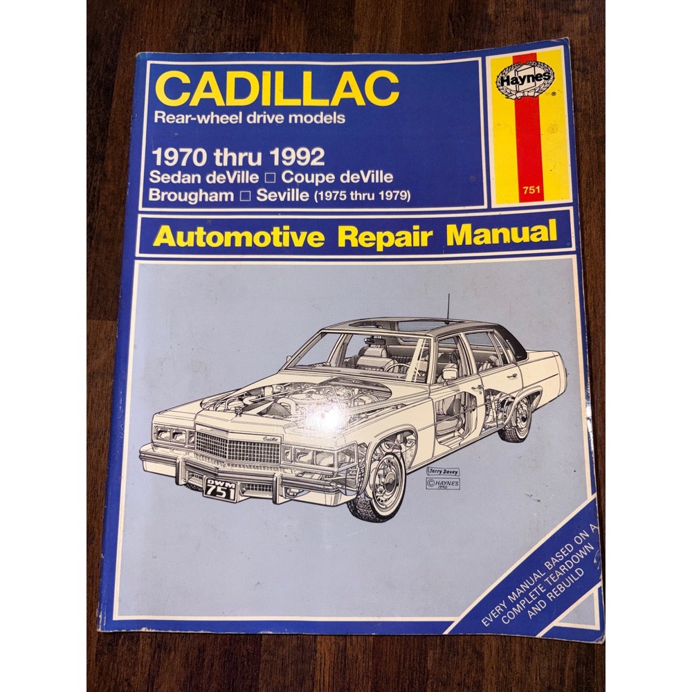 Haynes‎ Cadillac Repair Manual 1970-1992 RWD DeVille Brougham Seville 751